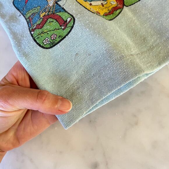 Vintage 80s Toddler's Sesame Street FUN Ribbed Light Blue Tank Top - Picture 4 of 9